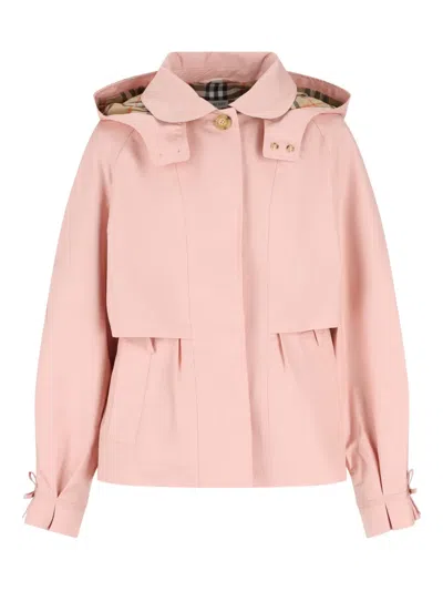 Burberry Hooded Jacket In Pink