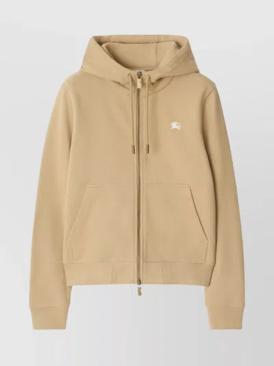 Burberry Hooded Kangaroo Pocket Jacket In Brown