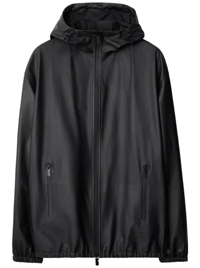 Burberry Ekd Leather Jacket In Black