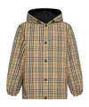 Burberry Rainford Beige Check Nylon Reversible Jacket In Nude