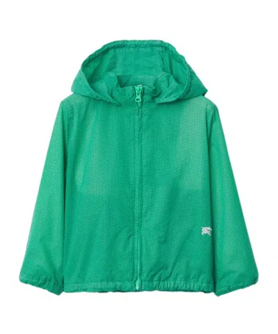 Burberry Kids' Hooded Mesh Jacket In Green