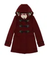 Burberry Hooded Overcoat In Red