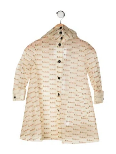 Pre-owned Burberry Kids' Hooded Raincoat In Neutrals