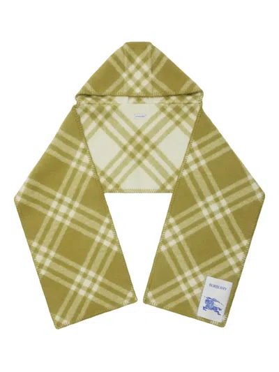 Burberry Hooded Scarf In Green