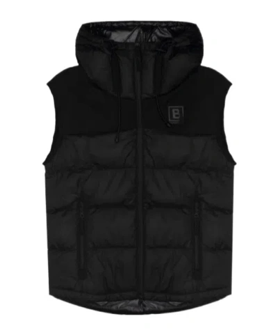 Burberry Hooded Sleeveless Down Jacket In Black