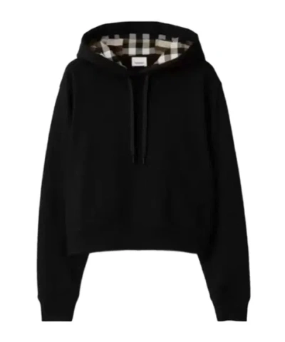 Burberry Hooded Sweater In Black