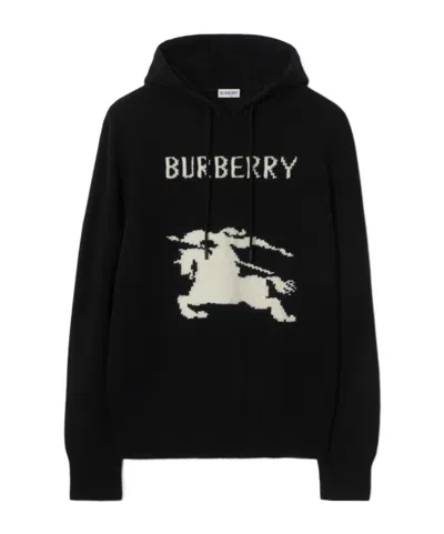 BURBERRY BURBERRY EKD INTARSIA-KNIT HOODED JUMPER