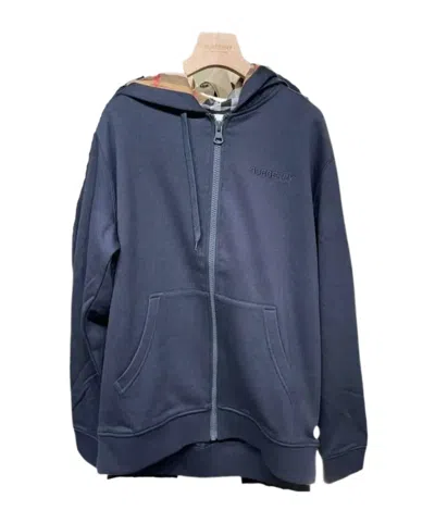 Burberry Hooded Sweater In Blue