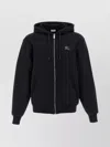 Burberry Check Trim Zip-up Drawstring Hoodie