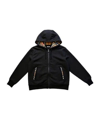 Burberry Hooded Sweatshirt In Black