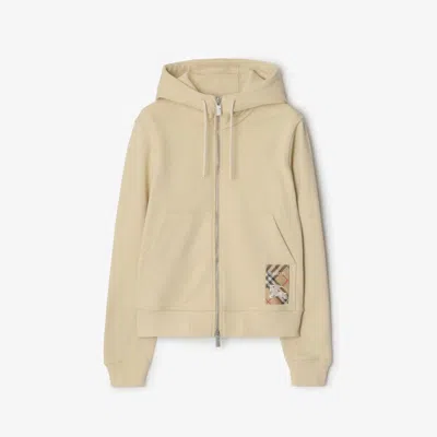 Burberry Drawstring Hood Jersey Texture Hoodie In Beige O Tan