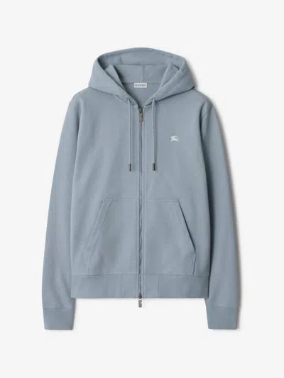Burberry Hooded Sweatshirt With Zipper In Blue
