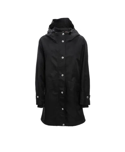 Burberry Hooded Windbreaker In Black
