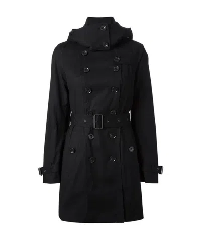 Burberry Hooded Windbreaker In Black