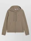 Burberry Hooded Zip Sweatshirt Cashmere Blend In Brown