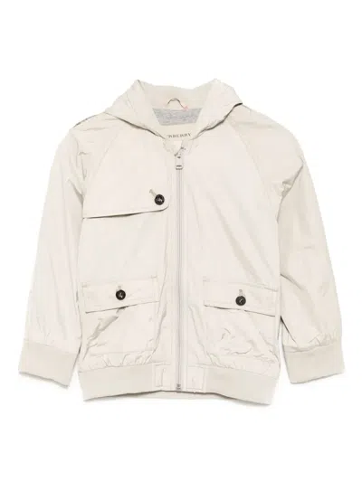 Burberry Kids' Hooded Zip-up Jacket In Neutral