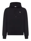 Burberry Men Black Sweatshirt With Ekd Embroidery On The Front And Logo Print On The Rear In Cotton
