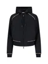 Burberry Women Cotton Blend Zipped Hoodie In Black