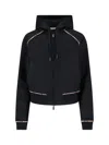 Burberry Women Cotton Blend Zipped Hoodie In Black
