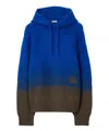 Burberry Wool Mohair Blend Hoodie In Blue