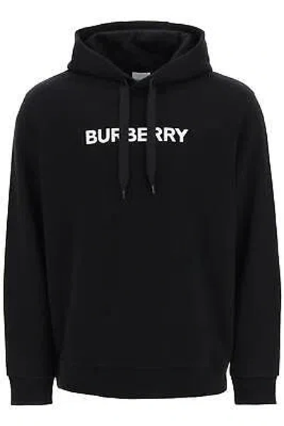 Pre-owned Burberry Hoodie Hood Stamp Logo 8055318 Black Sz.xl A1189