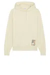 Burberry Men Logo Patch Hooded Sweatshirt In Nutmeg