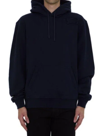 Burberry Hoodie With Equestrian Knight Design In Black