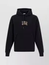 Burberry Hoodie With Front Pocket And Ribbed Cuffs In Black