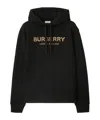 Burberry Logo Cotton Hoodie In Black