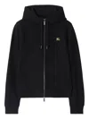 Burberry Womens Brand-embroidery Regular-fit Cotton-jersey Hoody Black In Black