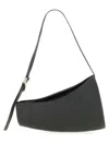 Burberry Large Curved Shoulder Bag With Textured Finish In Black