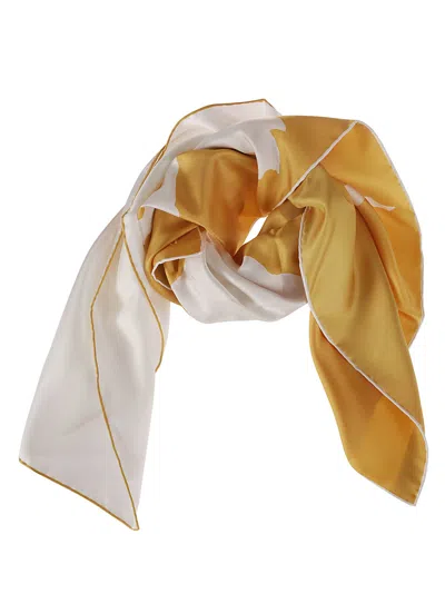 Burberry Horse Silk Split Scarf In Pear