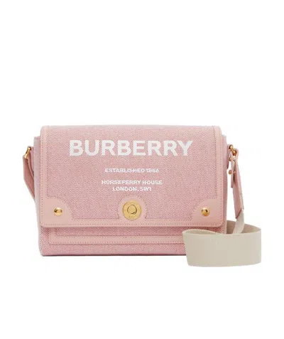 Burberry Horseferry Canvas Crossbody Bag In Pink