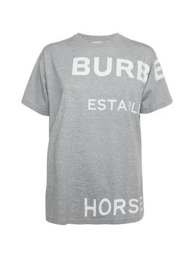 Pre-owned Burberry Horseferry Crew-neck T-shirt In Grey