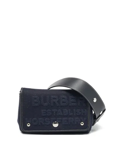 Pre-owned Burberry Horseferry Denim Shoulder Bag