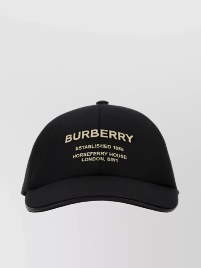 Burberry Horseferry Embroidered Logo Adjustable Cap In Black