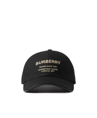 Burberry Horseferry Embroidered-logo Cap In Black