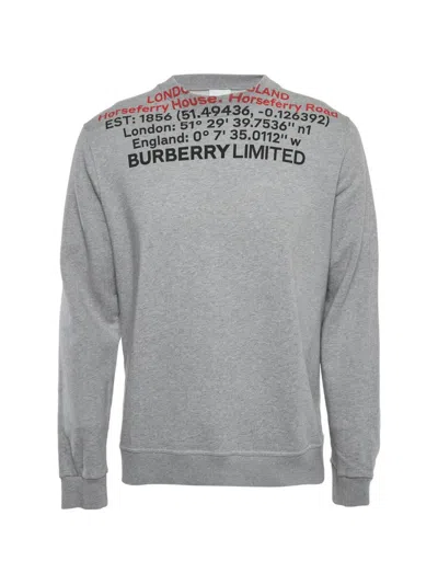 Pre-owned Burberry Horseferry House Graphic French Terry Sweatshirt In Gray
