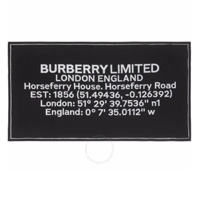 Burberry Horseferry Jacquard Two-tone Bath Towel In Black