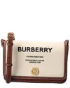Burberry Horseferry Print Canvas & Leather Shoulder Bag In Neutral