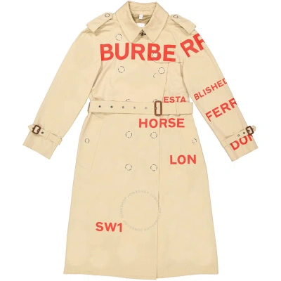 Burberry Horseferry Print Cotton Gabardine Trench Coat In Beige