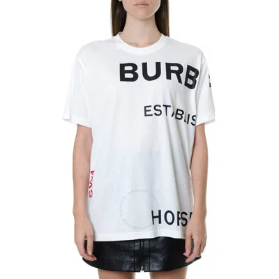 Burberry Horseferry Print Cotton Oversized T-shirt In White