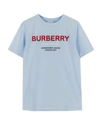 Burberry Horseferry-print Cotton T-shirt In Blue