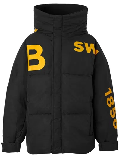 Burberry Horseferry Print Hooded Puffer Jacket In Black