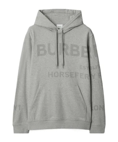 Burberry Horseferry Printed Hooded Sweater In Gray