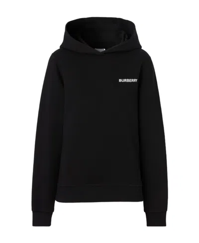 Burberry Horseferry Square Print Hoodie In Black