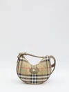 Burberry Curved Shoulder Bag With Classic Check Pattern And Gold-tone Hardware In Multi