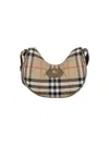 Burberry Curved Shoulder Bag With Classic Check Pattern And Gold-tone Hardware In Multi