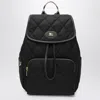 Burberry Womens Black Horseshoe Drawstring Woven Backpack In Black