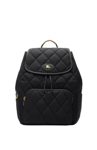 Burberry Horseshoe Backpack In Black